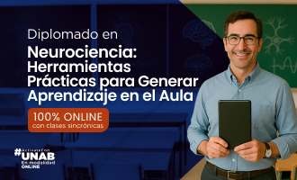 Card del programa relacionado Diplomado en Neurociencia: Herramientas Prácticas para Generar Aprendizaje en el Aula, ilustrada con aula con pizarra verde, pupitres y ambiente escolar; aparece como opción complementaria de evaluación pedagógica.