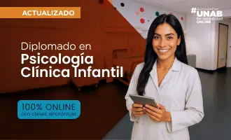Banner del diplomado relacionado en psicología clínica infantil.